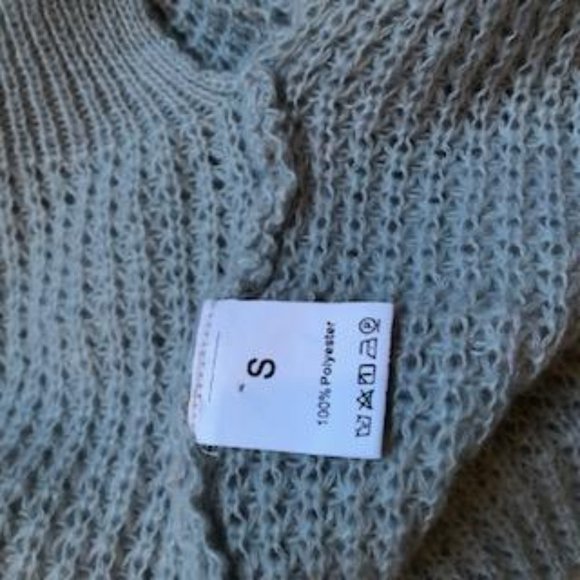 Baby Blue, Oversized, Open Front, Soft, Cocoon Sweater, Size: Small - Picture 5 of 9